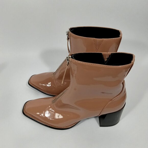 OPEN EDIT 'Chloe' Front Zip Carmel Color Tan Beige Boots Womens Size 7.5M - Picture 4 of 15